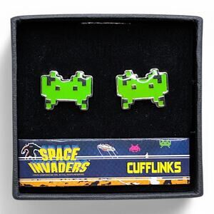 Vintage Atari Space Invaders Cufflinks Green Crab Invader
